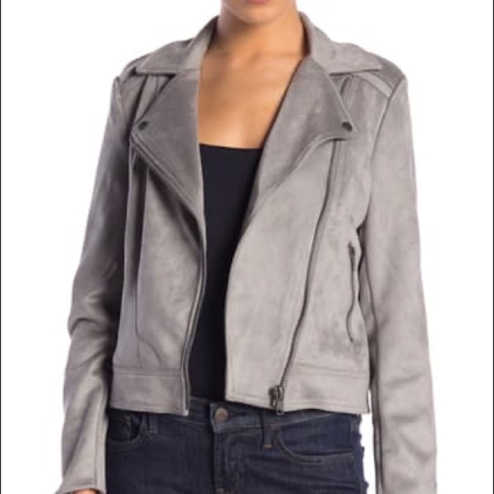 NWT PHILOSOPHY FAUX SUEDE MOTO JACKET